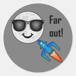 Far Out Design - Klassischer Rundaufkleber Runder Aufkleber