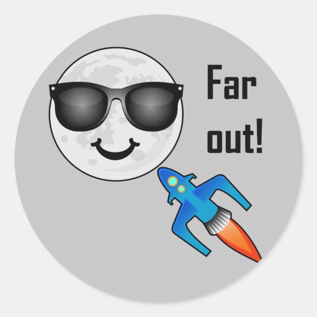 Far Out Design - Klassischer Rundaufkleber Runder Aufkleber (Vorderseite)