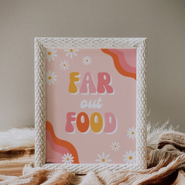 Far out Food Sign | Groovy Party Sign (Von Creator hochgeladen)