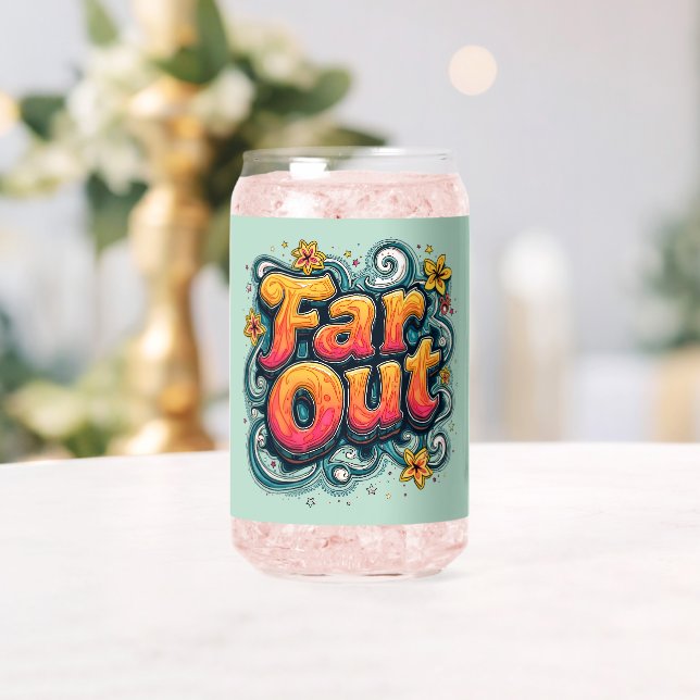 Far Out Retro 70er Psychedelic Groovy Hippie Dosenglas (Insitu (Hochzeit))