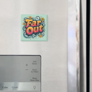 Far Out Retro 70er Psychedelic Groovy Hippie Magnet