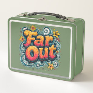 Far Out Retro 70er Psychedelic Groovy Hippie Metall Brotdose
