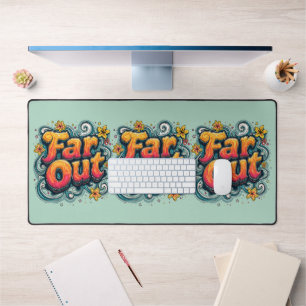Far Out Retro 70er Psychedelic Groovy Hippie Schreibtischunterlage