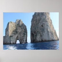 Faraglioni di Capri vom Meer aus | Fotoposter