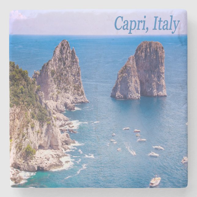 Faraglioni Rocks, Capri Italien Stone Untersetzer (Vorderseite)