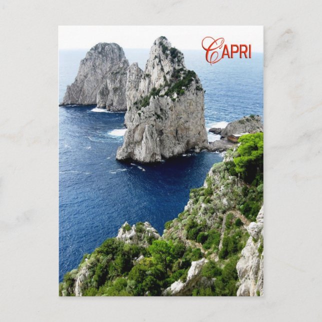 Faraglioni stacks, Capri, Italien Postkarte (Vorderseite)