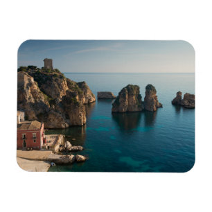 Faraglioni und Tonnara in Scopello, Sizilien Magnet