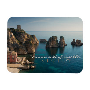 Faraglioni und Tonnara in Scopello, Sizilien Magnet