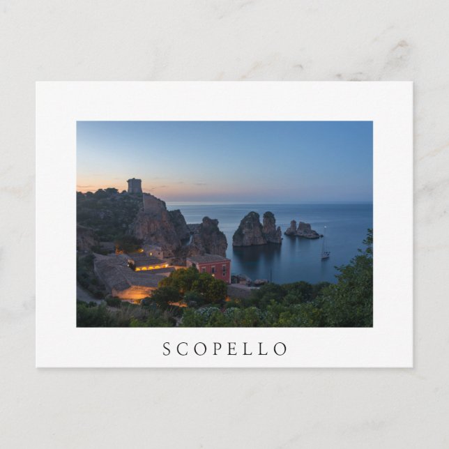 Faraglioni und Tonnara in Scopello, Sizilien Postkarte (Vorderseite)