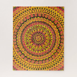 Farb Orange Mandala Original Kunst Schwierig
