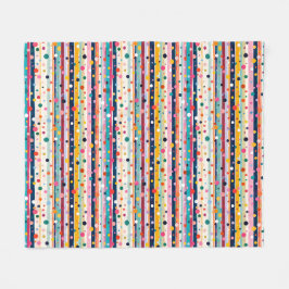 Farb-Pop-Polka-Streifen-Muster Fleecedecke