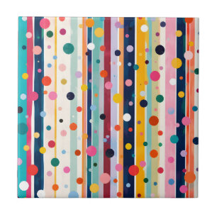 Farb-Pop-Polka-Streifen-Muster Fliese
