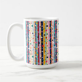 Farb-Pop-Polka-Streifen-Muster Kaffeetasse