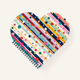 Farb-Pop-Polka-Streifen-Muster Notizbuch