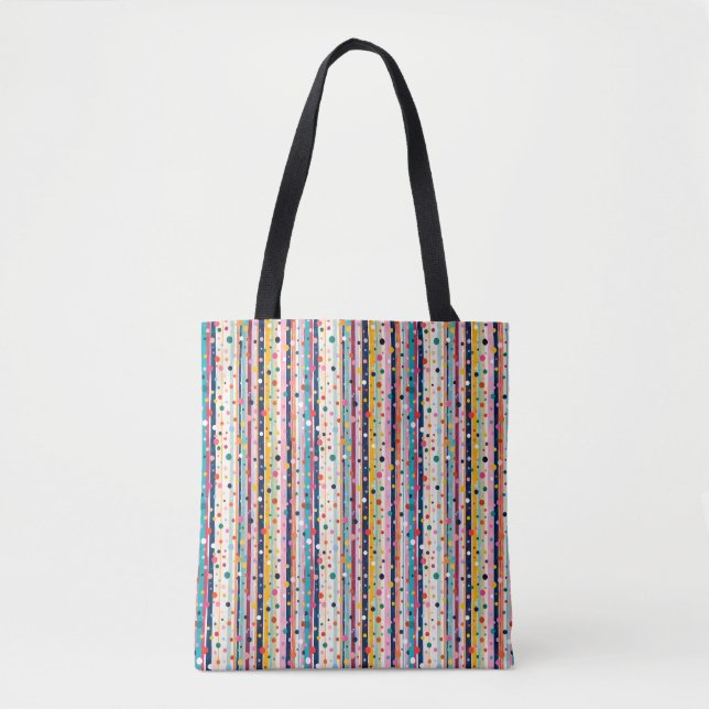 Farb-Pop-Polka-Streifen-Muster Tasche (Vorderseite)