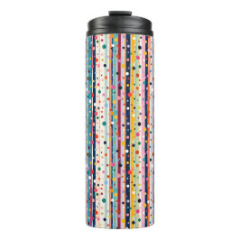 Farb-Pop-Polka-Streifen-Muster Thermosbecher