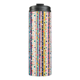 Farb-Pop-Polka-Streifen-Muster Thermosbecher