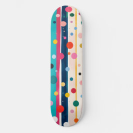 Farb-Pop-Tupfen-Streifen-Muster Skateboard