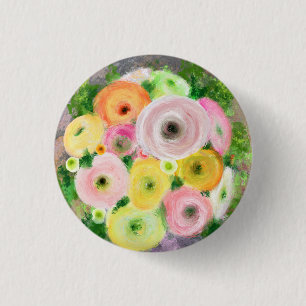 Farb Ranunculus Bouquet Originelle Malerei Button