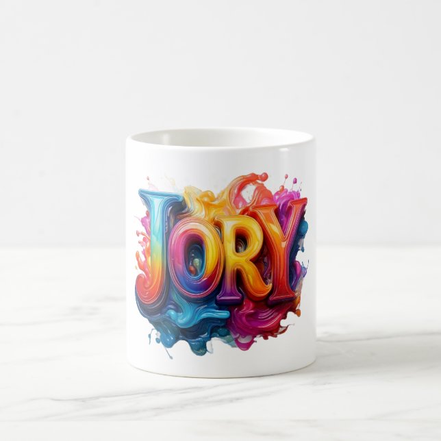 Farb-Splash "JORY" Art-Design Kaffeetasse (Mittel)