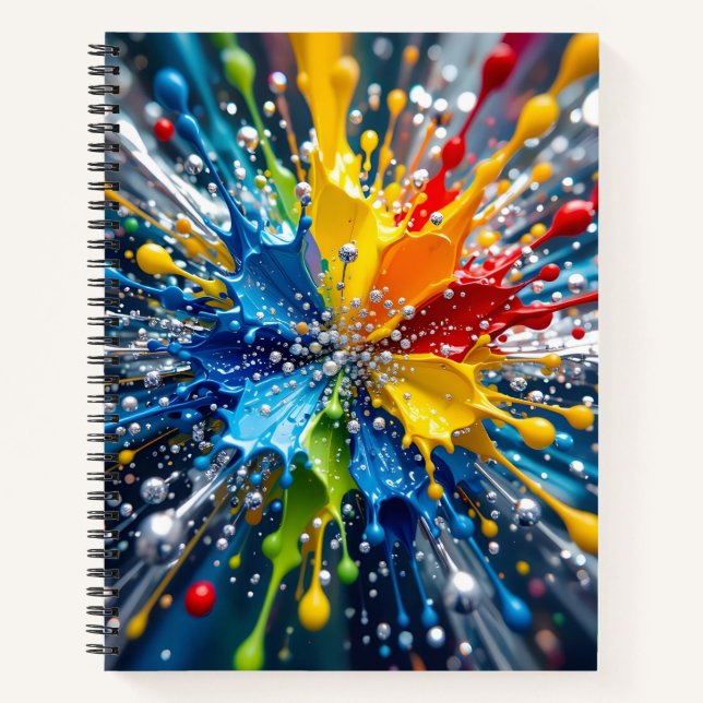 Farb-Splash-Notizbuch Notizbuch (Vorderseite)