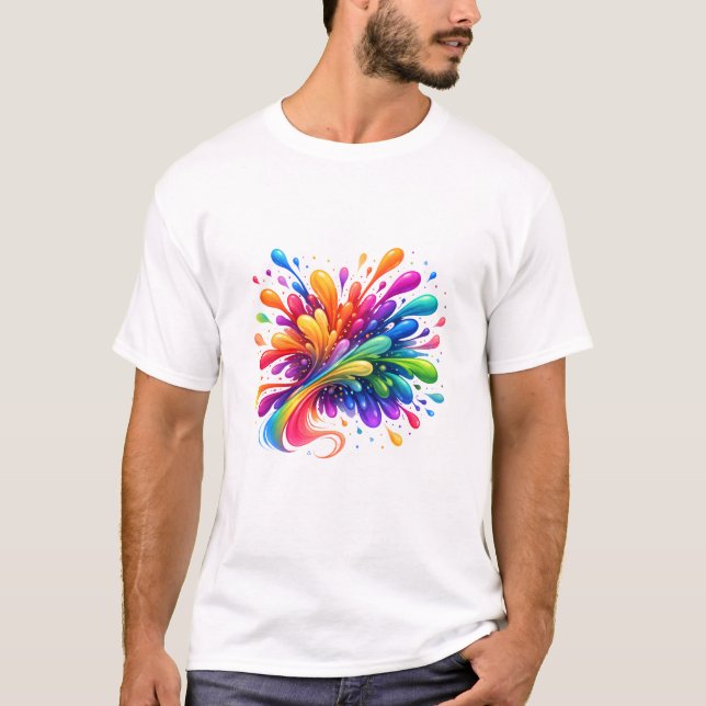 Farb-Spritzer Abstract Art Geschenk T-Shirt | Bunt (Vorderseite)