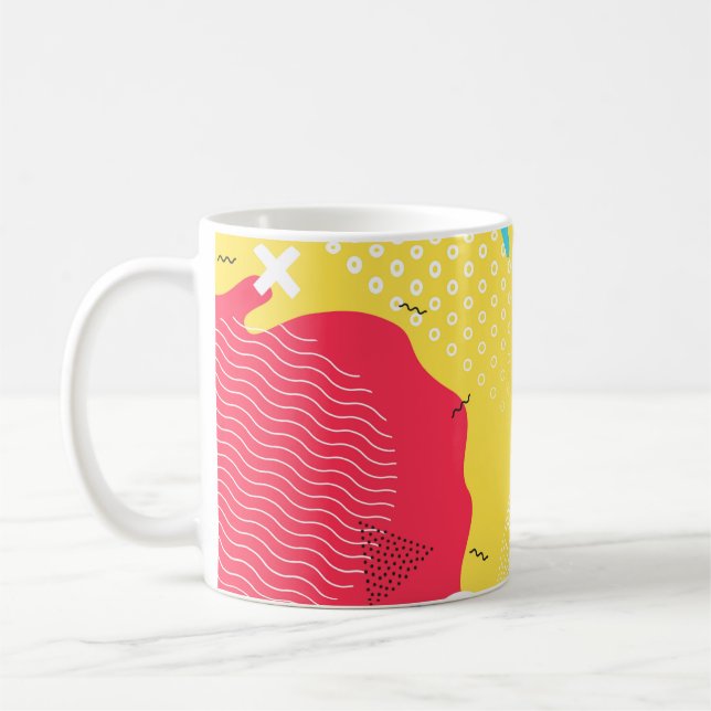 Farb-Spritzer abstrakter Cartoon-Hintergrund oder  Kaffeetasse (Links)