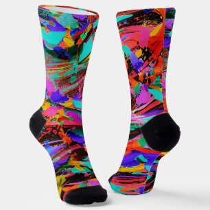 Farb Spritzer Custom Nachhaltige Premium Crew Sock Socken