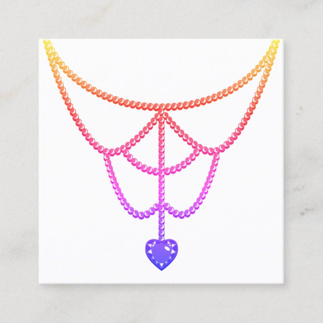 Farbabweichende Ombre-Rainbow-Kette Display Niedli Quadratische Visitenkarte (Vorderseite)