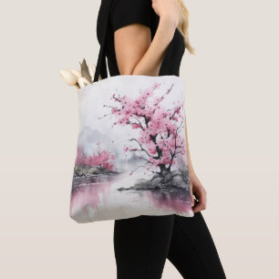 Farbanstrich blühender Baum Tasche
