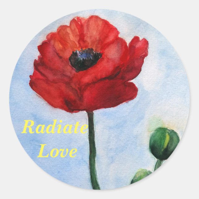 Farbaufkleber, glänzend, Liebe Runder Aufkleber (Vorderseite)