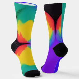 Farbball abstrakter Kunstgelb-grüner Indianerzwerg Socken