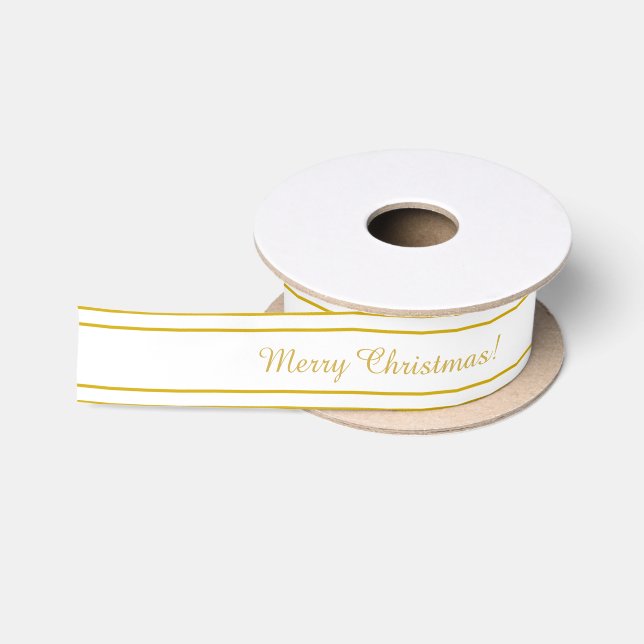 Farbband in weiß und gold satinband (Spule)