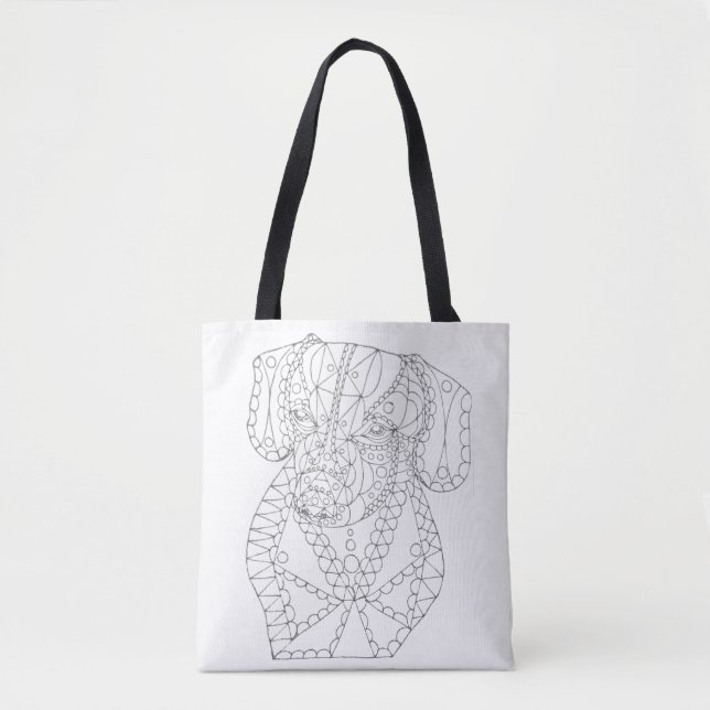 Färbbare Dackel-abstrakte Kunst-erwachsener Tasche (Vorderseite)