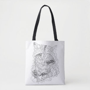 Färbbare Katzen-abstrakte Kunst-erwachsener Tasche