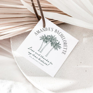 Färbbarer Palmenbaum-Junggesellinnenabschiedsparty Geschenkanhänger