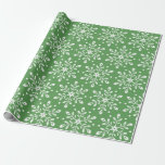 Farbbearbeitbare grüne Blätter Schneeflocken Weihn Geschenkpapier<br><div class="desc">Weihnachtsgeschenkpapier mit weißen dekorativen Schneeflocken Blätter auf grünem Hintergrund. Passen Sie die Hintergrundfarbe Ihrer Wahl an.</div>