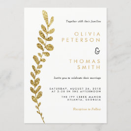 Farbbearbeitbare Imitate Gold Leaf Hochzeit Einlad Einladung