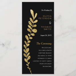 Farbbearbeitbare Imitate Gold Leaf Hochzeitsprogra Programm