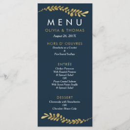Farbbearbeitbare Imitate Gold Leaf Wedelmenu Karte