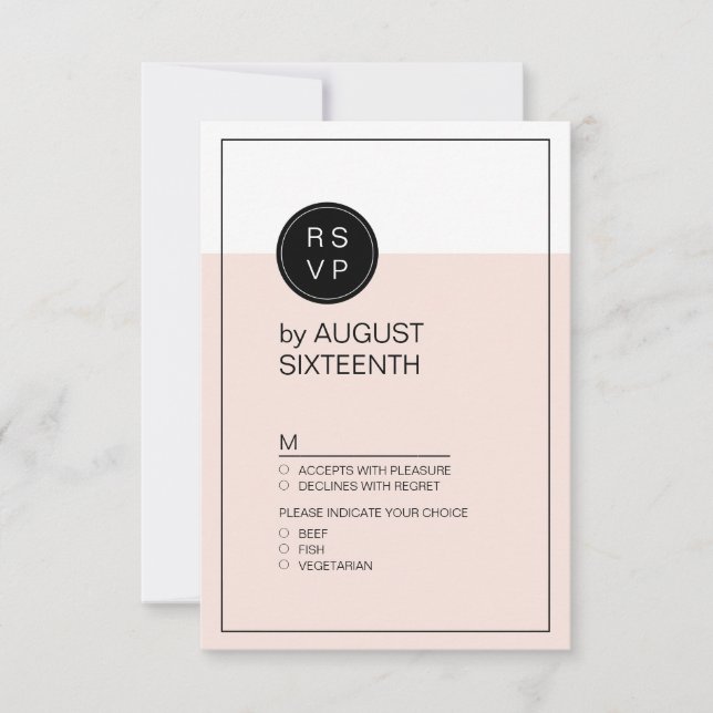 Farbbearbeitbare minimalistische moderne Hochzeit  RSVP Karte (Vorderseite)