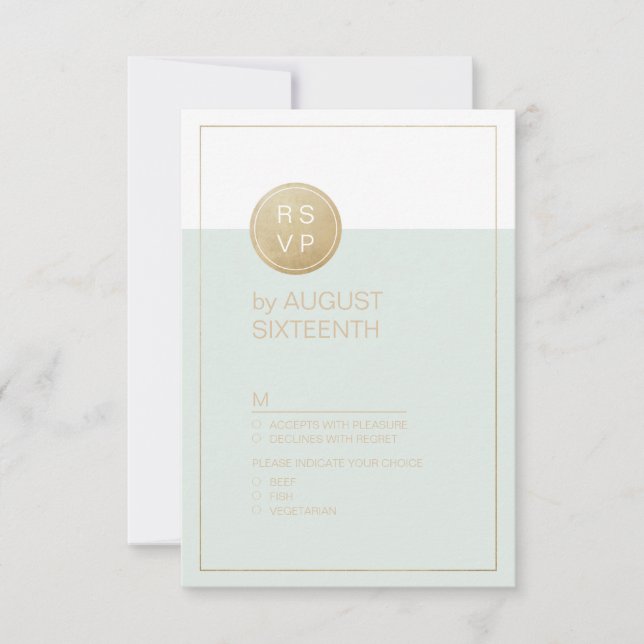 Farbbearbeitbare minimalistische moderne Hochzeit  RSVP Karte (Vorderseite)