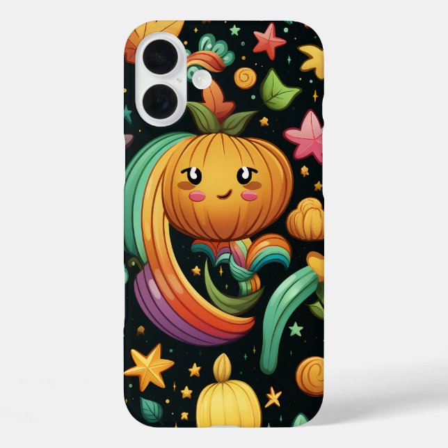 FARBBIG UND GLÜCKLICH HALLOWEEN PUMPKINS iPhone 16 PLUS HÜLLE (Rückseite)