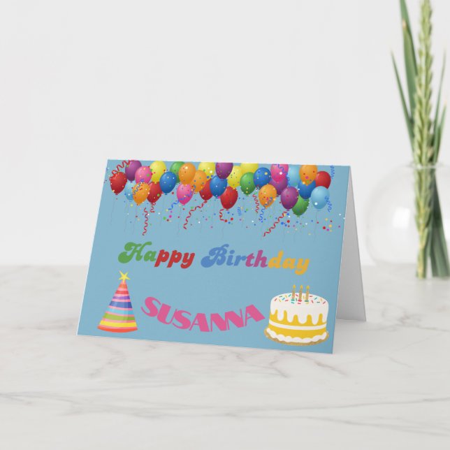 FARBBIGE BALLOONS FRÜHSTÜCKSKARTE KARTE (Vorderseite)