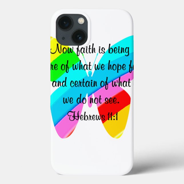 FARBBIGE HEBREWS 11:1-BUTTERFLY-DESIGN Case-Mate iPhone HÜLLE (Rückseite)