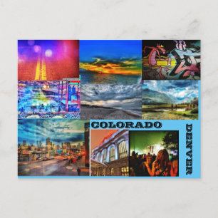 FARBBIGER DENVER COL.ORADO FEIERTAGSPOSTKARTE