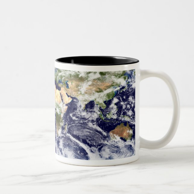 Farbbild der gesamten Erde Zweifarbige Tasse (Rechts)