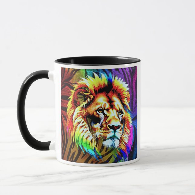 Farbbild eines Löwen. Tasse (Links)