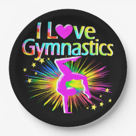 FARBBILD I LIEBE GYMNASTICS PAPIERTELLER