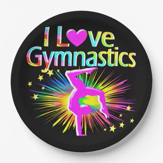 FARBBILD I LIEBE GYMNASTICS PAPIERTELLER (Vorderseite)